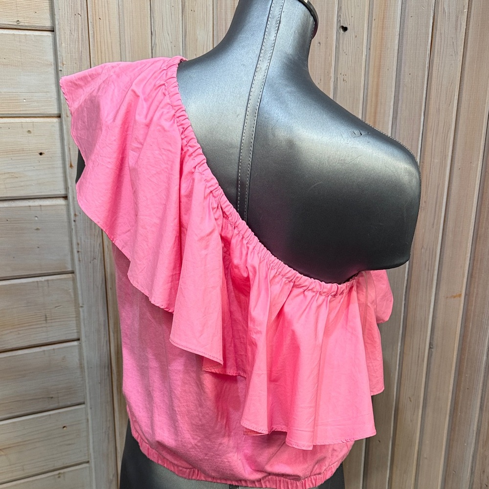 a new day Bright Pink One-Shoulder Blouse - Picture 3 of 5